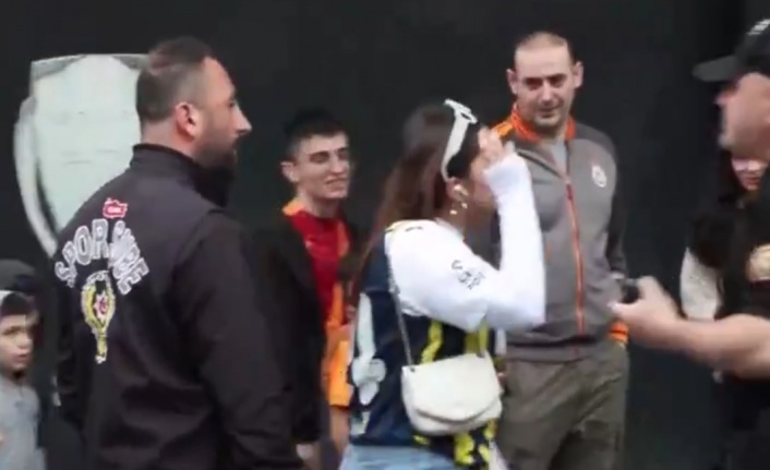 Florya'da maç öncesi Fenerbahçeli kadın taraftardan büyük provokasyon!